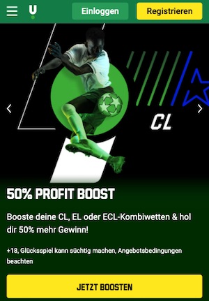 50% Unibet CL Profit Boost