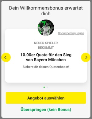 Unibet Bayern Quotenboost 10.0