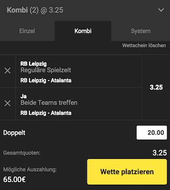 Unibet leipzig bergamo quoten