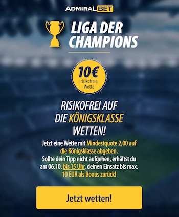 admiralbet champions league risikofrei wette