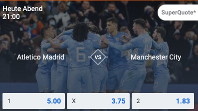 Atletico vs Manchester City Quoten Betano