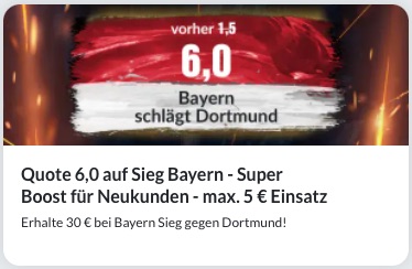 Bayern BVB Super Boost bei BildBet