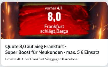 Frankfurt Barcelona Super Boost bei Bildbet