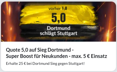 Stuttgart Dortmund Quotenboost Bildbet