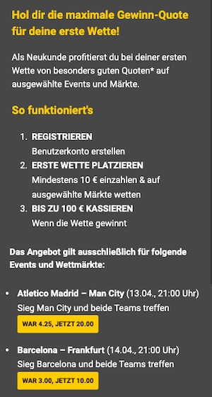 Gewinne Boost für die erste Wette bei bwin