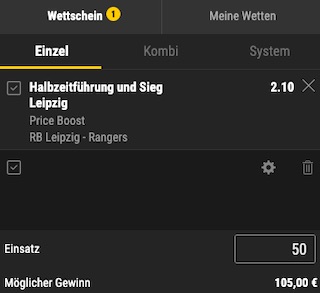 Bwin RB Leipzig vs Rangers FC Boost