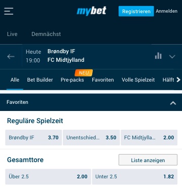 Mybet Midtjylland Quoten