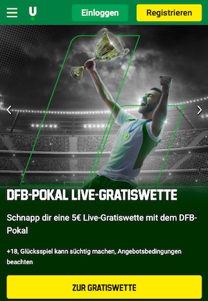 DFB Pokal 5€ Gratiswette Unibet