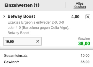 Betway Barcelona Celta de Vigo Boost