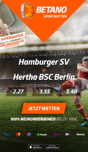Hamburg Hertha BSC Quoten Betano