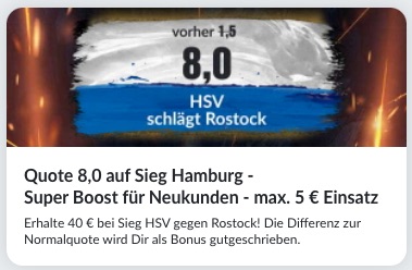 HSV Hansa Rostock Super Boost BildBet