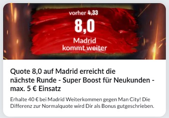 Real Madrid kommt weiter vs Man City bildBet Quote 8.00