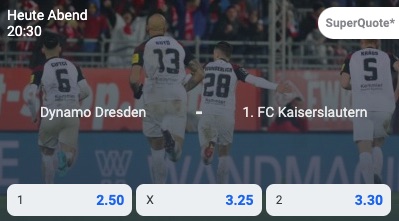 Dynamo Dresden FC Kaiserslautern Quoten bei Betano
