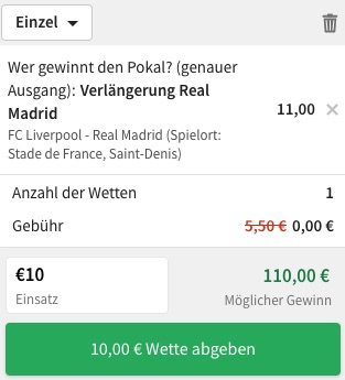 Real Madrid Champions League Sieger Quote Tipico