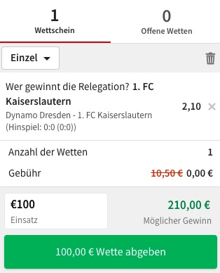 Dynamo Dresden FC Kaiserslautern Wett Tipp Tipico