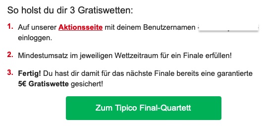 Final Quartet Infos bei Tipico