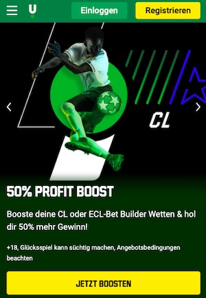 Unibet 50% Profit Boost zum ECL und CL Finale 2022