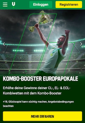 Europapokal Kombo Booster Unibet