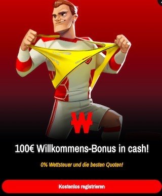 Winamax 100€ Cash Willkommensbonus