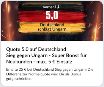 BildBet Deutschland Super Boost Quote 5.0 vs Ungarn