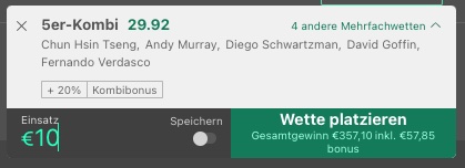 Bei bet365 Tennis Wettschein 