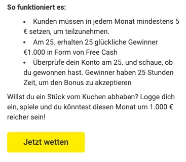 AGB zur Unibet 25 Aktion