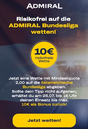 ADMIRAL 10€ Bundesliga Wette ohne Risiko