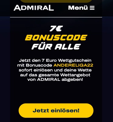 Frauen EM 7€ FreeBet bei Admiral