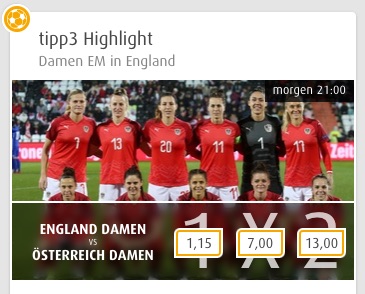 Tipp3 England Österreich Frauen EM Quoten