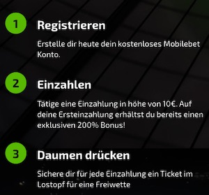 Anleitung zur 25€ FreeBet bei Mobilebet