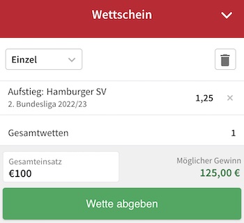 HSV steigt auf Quoten bei Tipico
