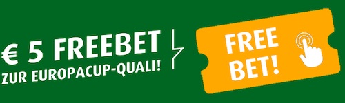 Europacup FreeBet bei Tipp3 am 25.8.2022