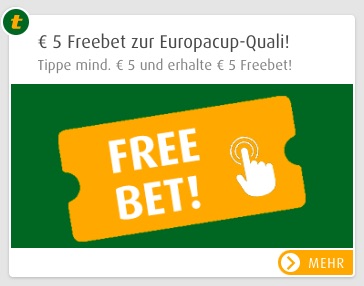 5€ gratis zur Europacup Qualifikation bei Tipp3