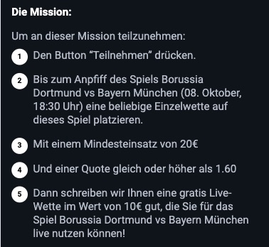 Dortmund Bayern Betano Mission