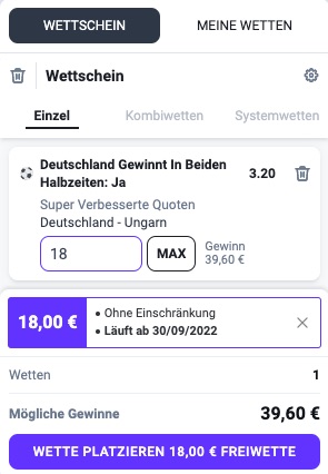 Deutschland vs Ungarn Wette bei Betano