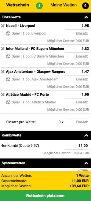 Interwetten Kombiwette mit FreeBet