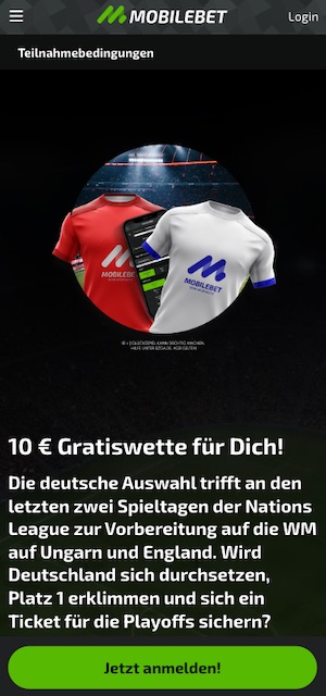 10€ Mobilebet Deutschland Ungarn Gratiswette