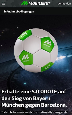 Bayern vs Barcelona Boost bei Mobilebet