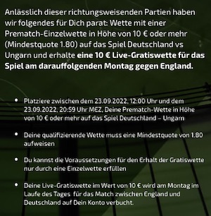 Deutschland Ungarn FreeBet Bedingungen Mobilebet