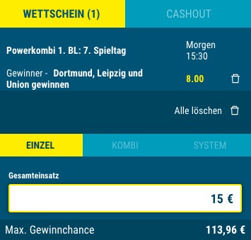 Sportwetten.de Wette am 7. Spieltag