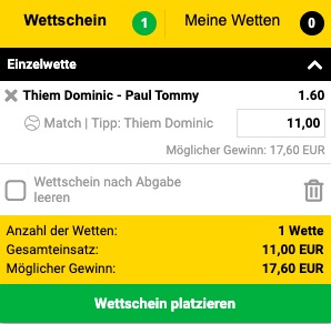 Erste Bank Open FreeBet bei Interwetten