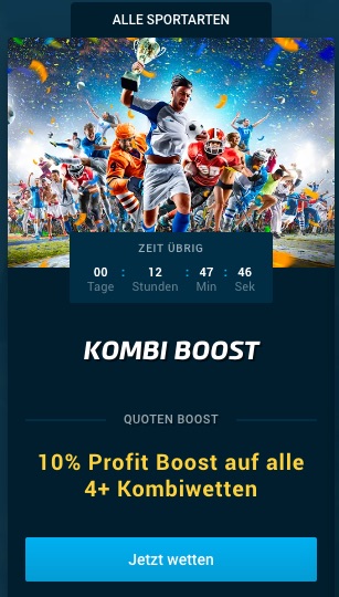 Spezialwetten Kombi Boost bei Mybet