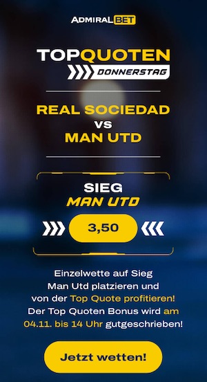 Real Sociedad Man United Topquote bei ADMIRALBET