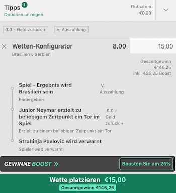 Brasilien Serbien Konfigurator bet365