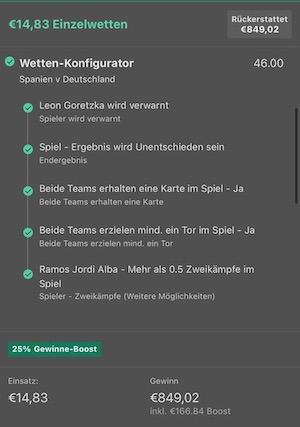 Spanien vs Deutschland Quotenboot bet365