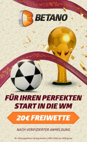 Betano 20 Euro WM FreeBet