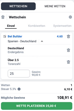 Spanien gegen Deutschland WM Wette Betano
