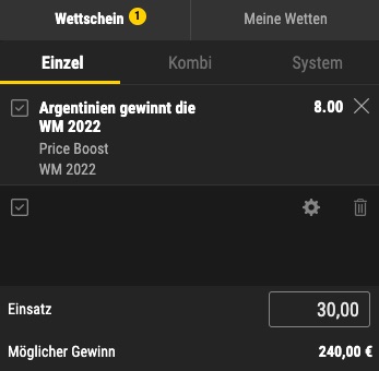 Argentinien Weltmeister Boost bwin