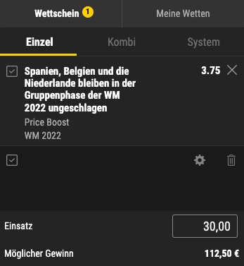 WM Gruppenphasen Quotenboost bwin