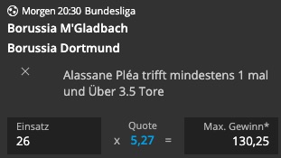 Gladbach vs Dortmund Quotenboost NEObet